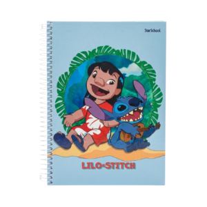 Caderno Universitário Espiral – 10 Matérias – 160 folhas – Capa Lilo & Stitch