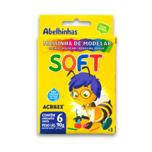 Conjunto de Massinha de Modelar Acrilex Abelhinhas Soft – 6 cores