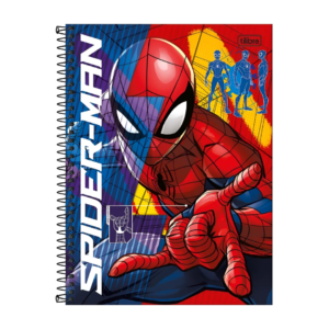 Caderno Espiral – 1 Matéria – 80 folhas – Capa Spider-Man Metalizada