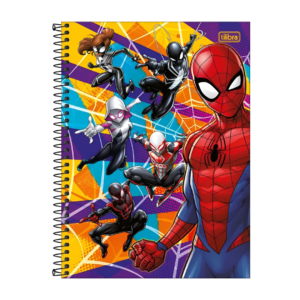 Caderno Espiral – 1 Matéria – 80 folhas – Capa Spider-Man Metalizada (Multiverso)