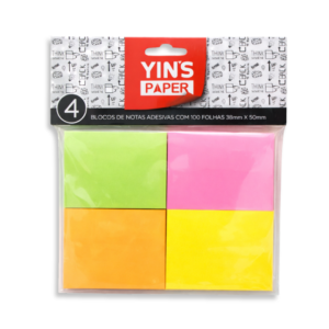 Bloco de Notas Adesivas Yins Paper – 4 blocos