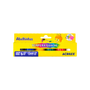 Tinta Tempera Guache Acrilex Abelhinhas – 6 cores