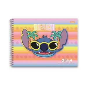 Caderno de Desenho Espiral – 96 folhas – Capa Stitch Beach