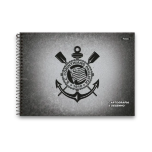 Caderno de Desenho Espiral – 96 folhas – Capa Corinthians Cinza