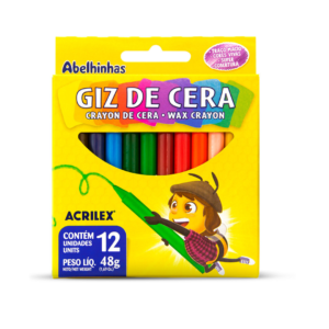 Giz de Cera 12 cores Abelhinhas – Acrilex